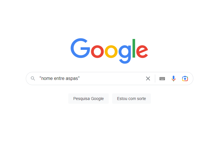 Pesquisa no Google com aspas