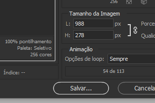 photoshop tamanho imagem redimensionar salvar gif png